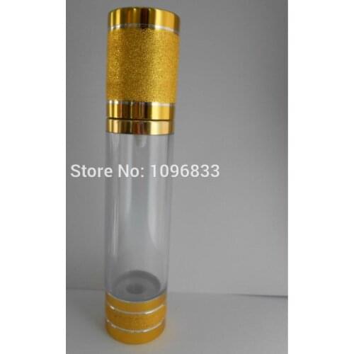 15ML 15G Vacuum Airless Pump Bottle Gold color, Cosmetic Essence Lotion Packing Bottles, Golden Lotion Pump Bottle, 40pcs/Lot