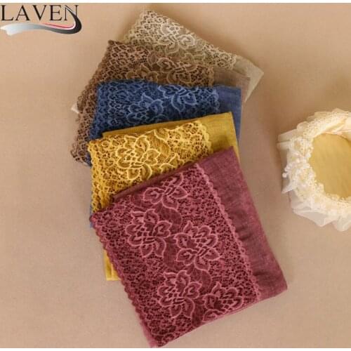 2018 Lace cotton shawls Luxury band lace floral hijab wrap long headband Beach echarpe pashmina scarves/scarf 180*85cm BS536