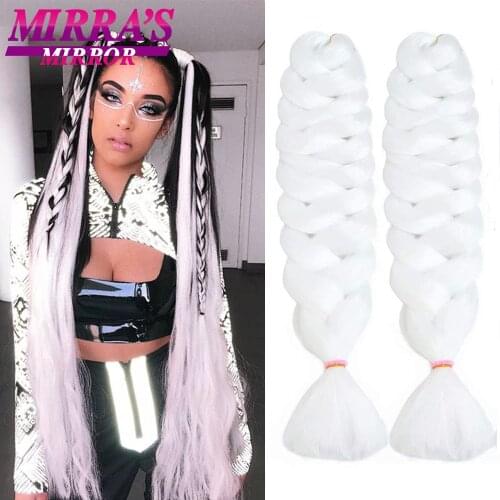 Mirras Mirror 5 Packs 165g Braiding Hair Yellow Jumbo Braid Hair Extensions Red Synthetic Hair 82 inch For Bulk 21 Colors