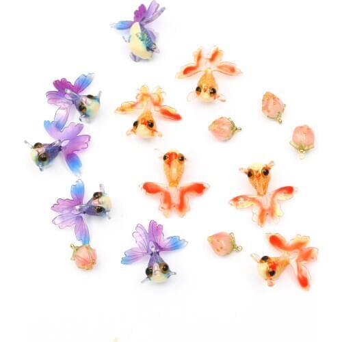 1 pcs/bag Acrylic Goldfish Strawberry Shape Charms Beads Pandents For DIY Jewelry Earring Jewelry Making Necklaces Accessories