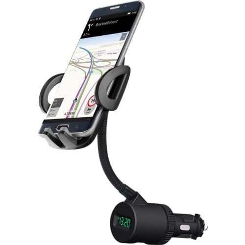 Car Charger Mount Holder Cigarette Lighter Port Dual USB 3.1A Digital Display Car Holder Mobile Phone Charging Holder
