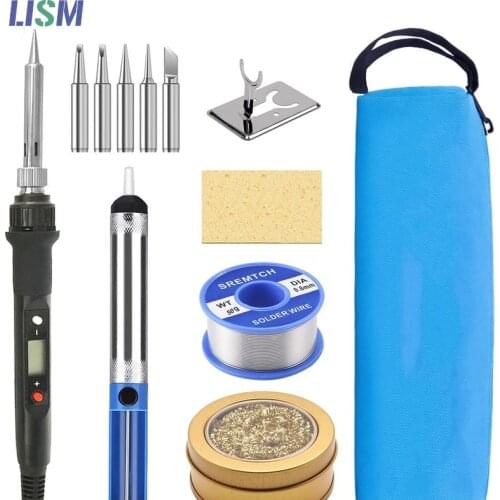 Digital Display Electric Soldering Iron Kit 80W Temperature Adjustable 220V 110V Welding solder Tool Heater Soldering iron tips