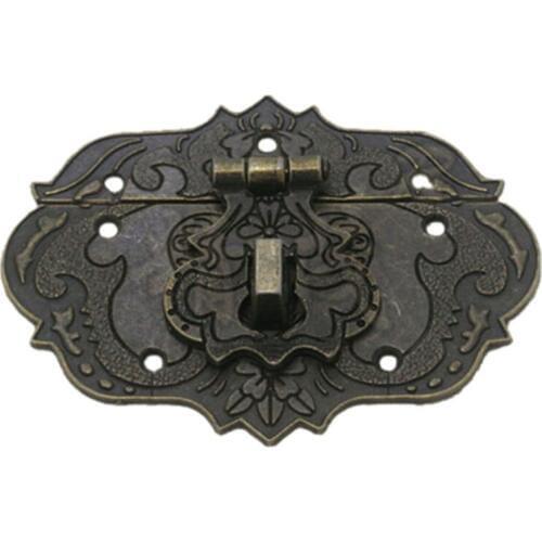 Wooden Case Chest Toolbox 77mm x 57mm Clasp Hasp Latches Bronze Tone