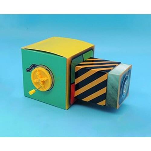 Kid DIY Animation Projector Assembly Kit Toys Practical Educational Puzzle Paper Animation Projector Toy for Children Gifts