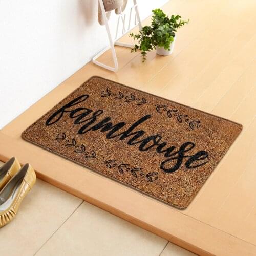 Welcome Doormat kitchen Bathroom Non-slip Floor Mat Soft Flannel 3D Letter Printed Carpets Family Water Absorption Rugs 40*60cm