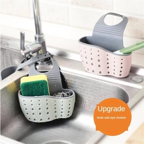 Double Thickening Buckles Basket Kitchen Faucet Drop Shelf Wash Bowl Sink Receives Hang Bag Bathroom Accessories