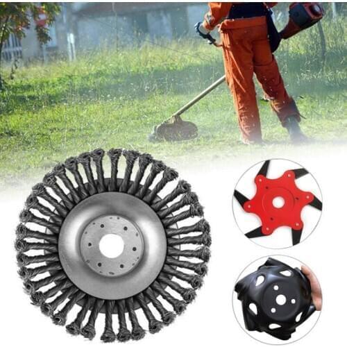 Lawn Mover Trimmer Head 6T Blade Steel Wire Grass Brush Cutting Garden Power Tools Lawnmover Accessories Brushcutter Mover Head