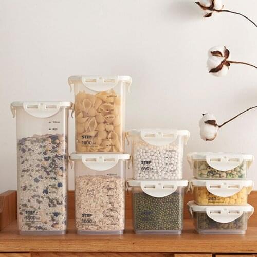 Kitchen food storage Cereal Dispenser Storage Box Dry Food Rice Container Storage Case Flour Grain Storage Container