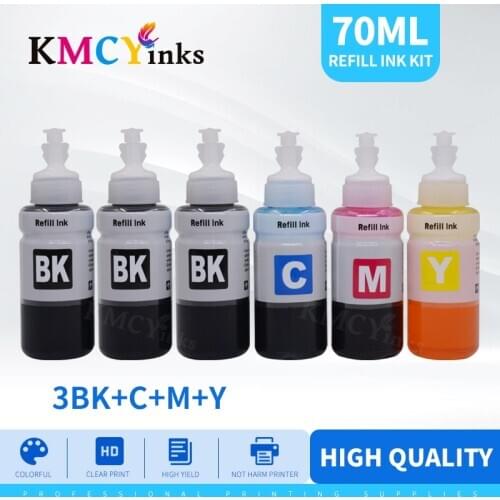 KMCYinks 6*70ML Ink Refill Kit compatible for EPSON L800 L805 L810 L850 L1800 L351 L350 L551 printer ink T6731 T6732 T6733 T6734