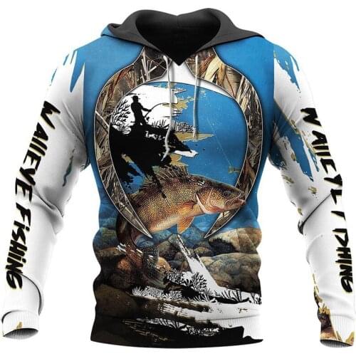 New Harajuku Unisex Hoodie Walleye Fishing Camo Art3D Printed Autumn/Winter Sweatshirt Fashion Casual Street Zip Jacket