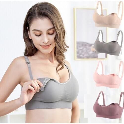 New Maternity Nursing Bra Front Button Large Size Prengant Underwear Clothes High Elasticity Seamless Nursing Bra feeding bra