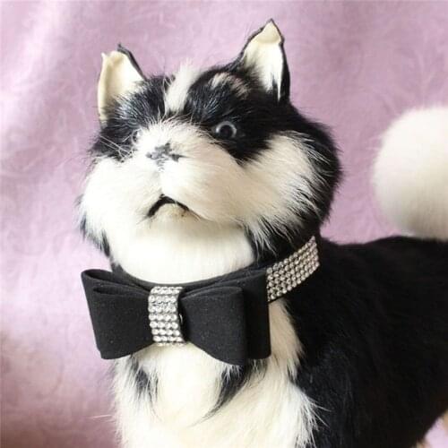 Pet Dog Collar Rhinestone Bling Charms Bow Knot Collar for Small Medium Dogs Cat Pets Supplies