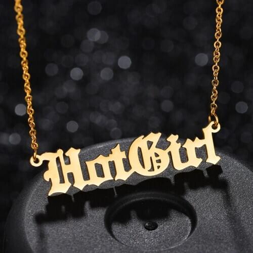 Personalized Customized Name Necklace Women Choker Piercing Old English Nameplate Pendant Necklace Bohemia Handmade Jewelry Gift