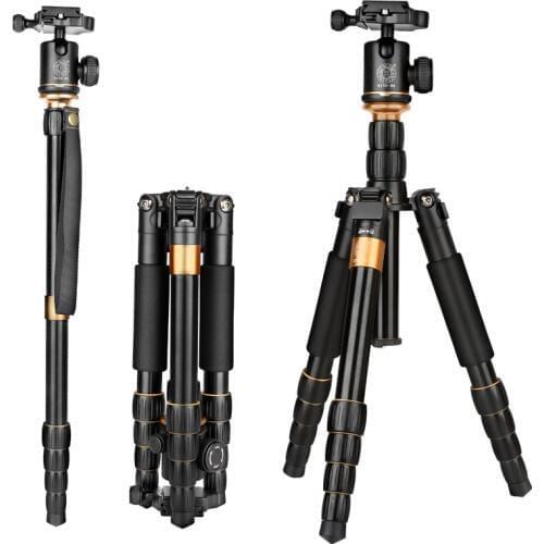 QZSD Q278 Aluminum Professional Video Camera Tripod & monopod & gimbal fluid head for digital & DSLR camera Photographic Tripod