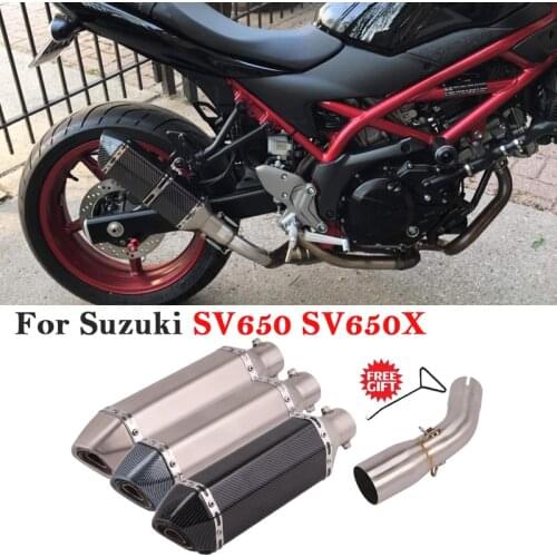 For Suzuki SV650X SV650 SV 650 2016 2017 2018 2019 2020 Motorcycle Exhaust Escape Silencer System Link Pipe Muffler DB Killer