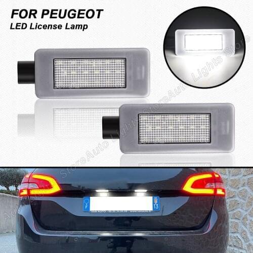 2Pc For Peugeot 308 MK2 2015 2016 2017 2018 2019 2020 2021 207 2008 208 2012-2016 CITROEN C5 LED License Number Plate Light Lamp