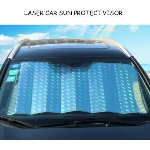 Universal Laser Car SUV Sun Protect Visor Sunshade Front Window Sun Protection Foldable Windshield Film Summer Sun Block Cover