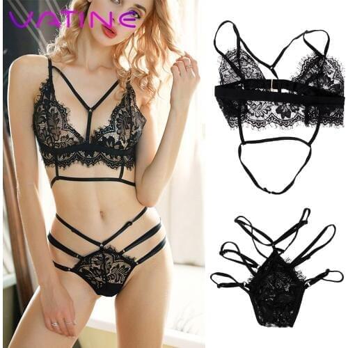 VATINE Transparent Women Underwear G-string Exotic Sets Lace Sexy Lingerie Erotic Lingerie Exotic Apparel