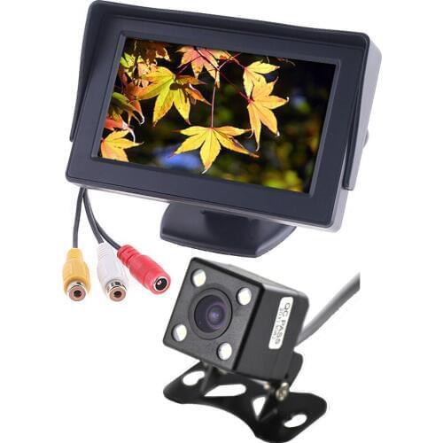 CCD Waterproof Vehicle Camera+4.3 Inch TFT LCD Car Monitor 5inch parking montitor+ Universal HD Car Rear Back Up Reverse Camera