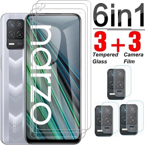 6 in 1 Tempered Glass For Oppo Realme Narzo 30 30A V13 5G Screen Protector Lens Film For Oppo Find x3 x2 lite Protective Glass