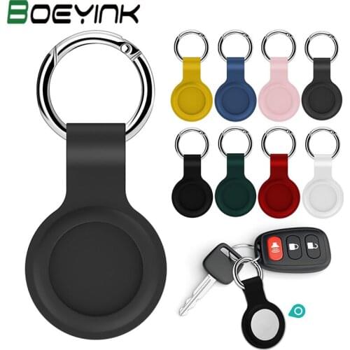 For Apple Airtags Liquid Silicone TPU Protective Sleeve For Apple Locator Tracker Anti-Lost Device Keychain Protector Cover Case