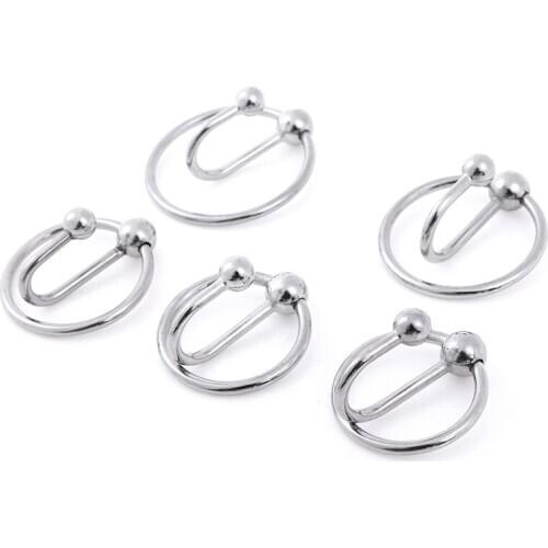 1Pcs Penis Plug Male Chastity Device Urethral Dilator Penis Rings With Head Ring Stainless Steel Catheter Sound Beads 5 Size