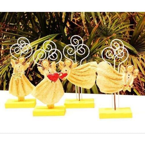 12pcs Yellow Dancing Beauty Girl Angels Name Number Table Place Card Holder For Wedding Party Birthday Venue Decoration