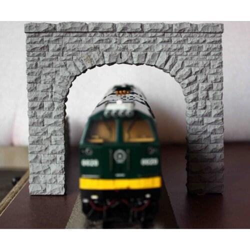 2Pcs/Set 1/87 Ho Scale Train Model Single Line Tunnel Entrance DIY Sand Table Model Accessories Miniature Simulation Diorama Toy