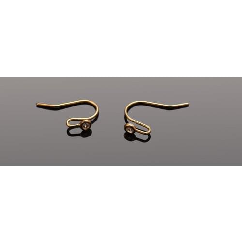 4Pcs/Lot 18K Real Gold Plated Zircon Earring Findings Ear Ring Hooks Jewelry Making Starter Kit Charm Connector for DIY Craft