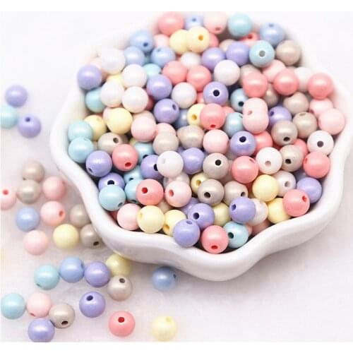 6mm 8mm 10mm Multi Color Acrylic Imitation Pearl Beads Round Symphony Loose Beads for DIY Scrapbook Decoration Crafts Making 10g
