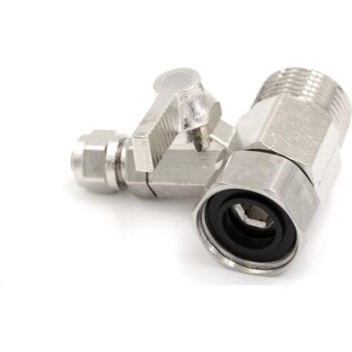 1PCS Water Filter Purifier Adapter 1/2'' To 1/4" Ball Valve Faucet Tap Safe Copper Nickel Plating 1PCS