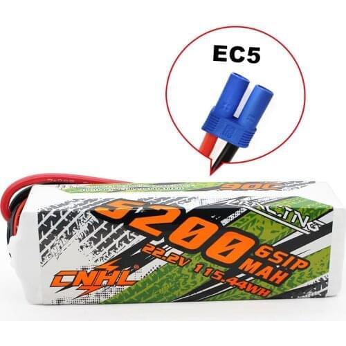 CNHL Lipo 6S 22.2V RC Battery 5200mAh 90C For RC Heli Drone Cars Boats Parts Jet Edf Speedrun With EC5 Plug