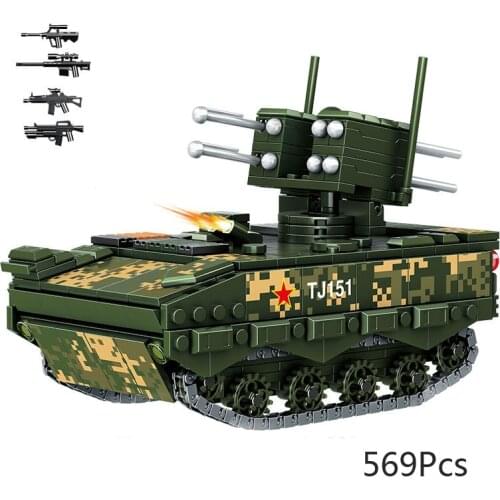 WW2 Military Series World War II Armored Vehicle Artillery DIY Model Building Blocks Bricks Toys Gifts