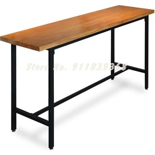 Bar table and chair combination bar table against the wall high table solid wood bar table modern home simple long high table