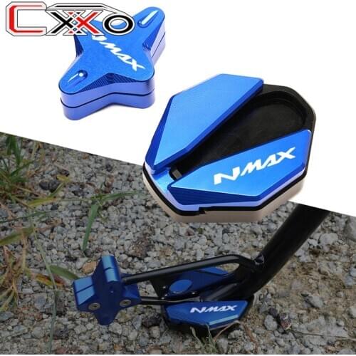 Motorcycle CNC Side Stand Enlarger pad & Support Kickstand Column auxiliary For YAMAHA N-MAX 155 125 NMAX125 NMAX155 2020 2021