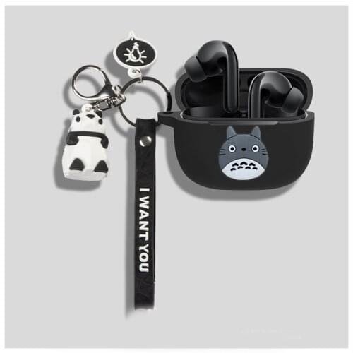 For Xiaomi Mi Flipbuds Pro TWS Wireless Bluetooth Earphone Case with keychain Panda Protect Cover Flipbudspro silicone case