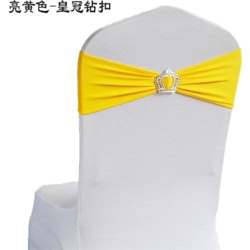 100Pcs/lot Lycra Chair Band Spandex Stretch Cover for Wedding Banquet Party Hotel Decoration crown wedding chair sashes