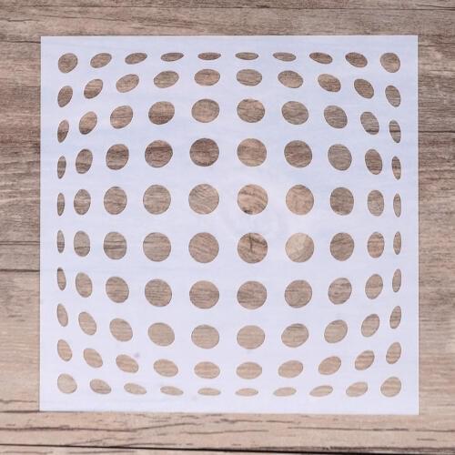 13 cm DIY Craft Polka Dot Background Stencil for Painting Scrapbooking Stamping Album Decorative Embossing Paper Cards Template