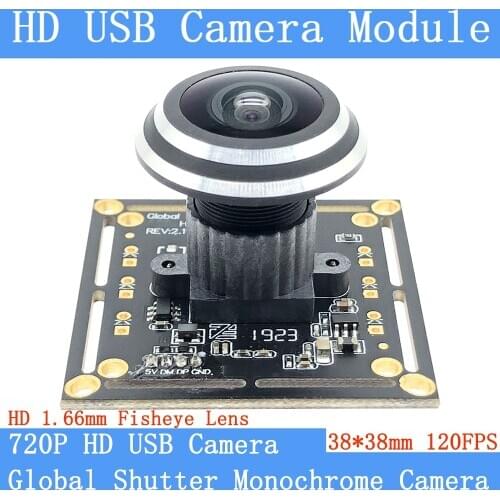 HD 1280*720P 120FPS MJPEG USB Camera Module Global Shutter High Speed OTG UVC Linux USB Webcam Fisheye Surveillance Webcam