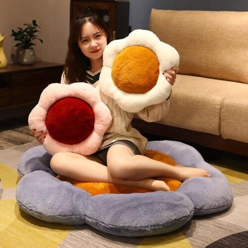 Ins 2 Size Fresh Colorful Flower Plush Pillow Toy Soft Cartoon Plant Stuffed Doll Chair Cushion Sofa Kids Lovers Birthday Gifts