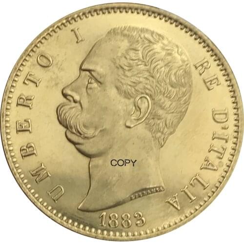 Italy 1883 R 100 Lire - Umberto I Metal Brass Gold Coin Souvenirs Replica Collectibles Goods from China Coins