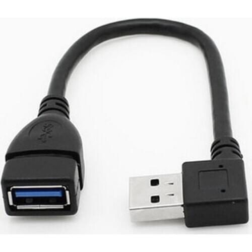 Top Deals Usb 3.0 Angle 90 Degree Extension Cable Male To Female Adapter Cord Data Left