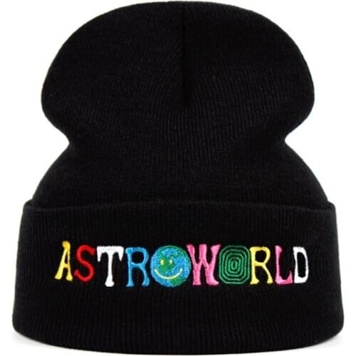 NEW ASTROWORLD Cotton Knitted Hat Travi$ Scott Warm Winter ski Beanie Knit Cap Skullies & Beanies Unisex fashion Hip hop caps