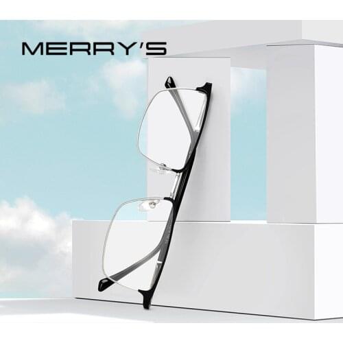 MERRYS DESIGN Men Luxury Alloy Optics Glasses Frames Male Square Ultralight Myopia Prescription Glasses Fashion Style S2016