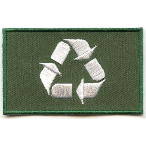 Recycle Country Patches Embroidery Badge Personalized Clothing Tags Twill with Heat Cut Edge and Iron On Backing MOQ50pcs