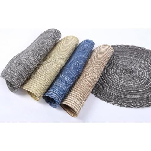 Table Placemat Round Shape Braided Heat-resistant Tableware Pot Holder Mat for Bar Accessories Table Decoration