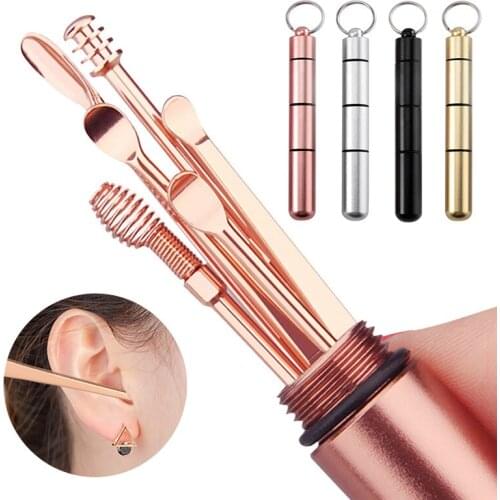 Portable Ear Cleaner Set Ear Cleaning Spiral Earpick Ear Wax Remover Ear Curette Spiral Ear Spoon Earpick Set Ear Cleaning Tools
