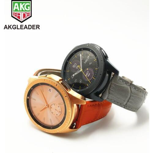 Newest 20mm Leather Watch Strap Band For Samsung Galaxy 42mm Gear Sport S2 Classic Huawei Watch 2 Sport Watchbands Straps