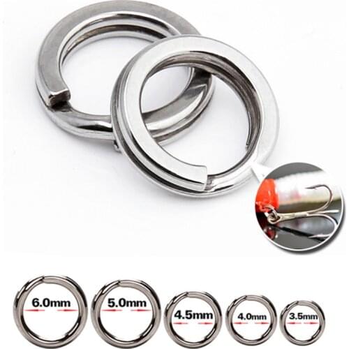 Stainless Steel Fishing Gear Split Ring Diameter 4mm to 12mm Heavy Duty Fishing Double Ring Connector Fishing Tools Accessories