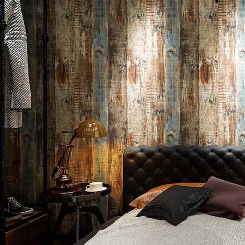 Self Adhesive Old Wood Grain Wallpaper 45*200cm PVC Waterproof For Living Papers Restaurant Vintage Sticker Room Wall Wall T5A9